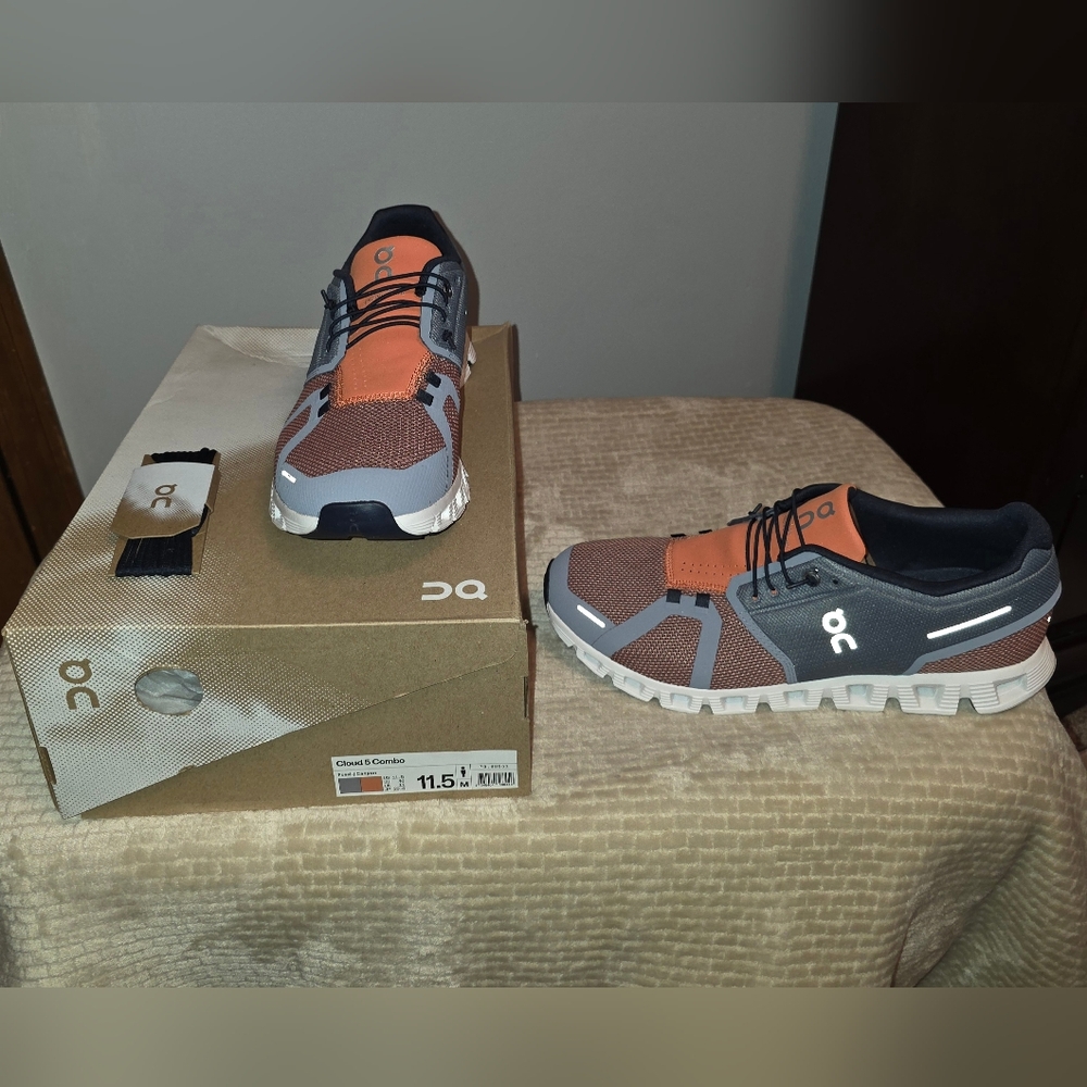 On Running Men's Cloud 5 Combo Shoes - Orange and Black